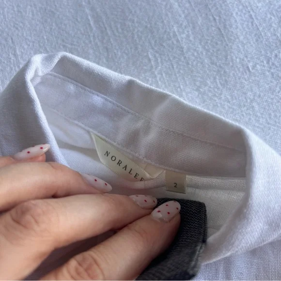 Noralee White Button-Up Shirt and Black Pants Set